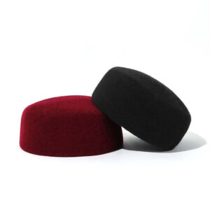 Round High Crown Wool Kufi Cap