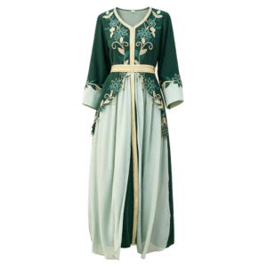 Vintage Color Block Long Dress