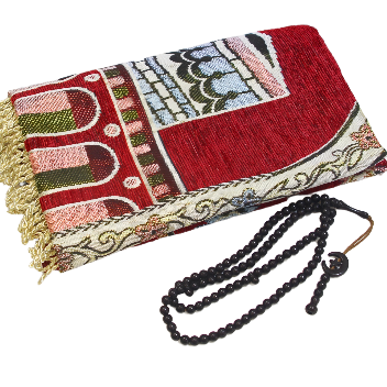 Muslim Prayer Mat with Kaaba Design