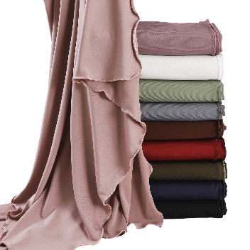 Solid Color Ruffle Edge Hijab
