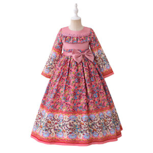 Girls Long Sleeve Floral Dress