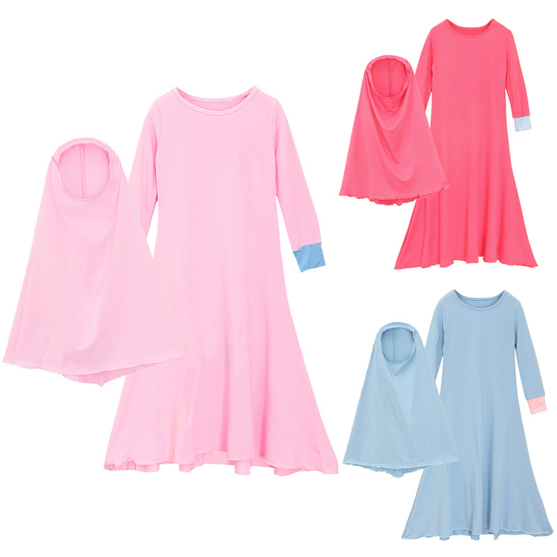 Girls Long Sleeve Dress and Hijab Set