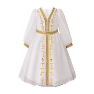 Girls White Modest Formal Dress