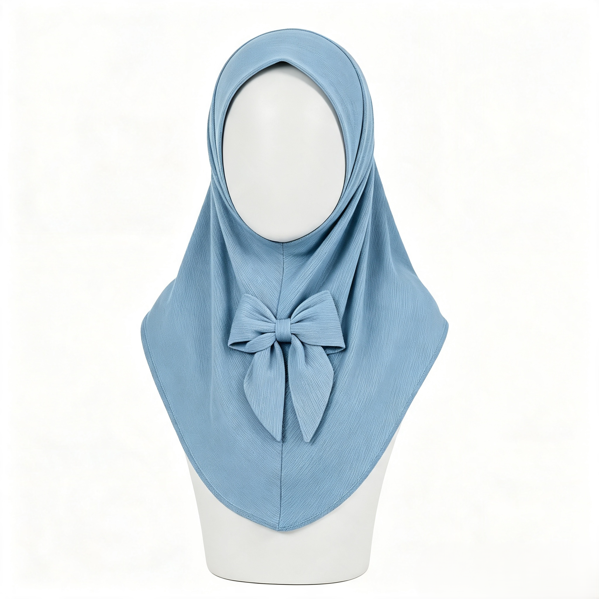 Girls Solid Color Bow Hijab