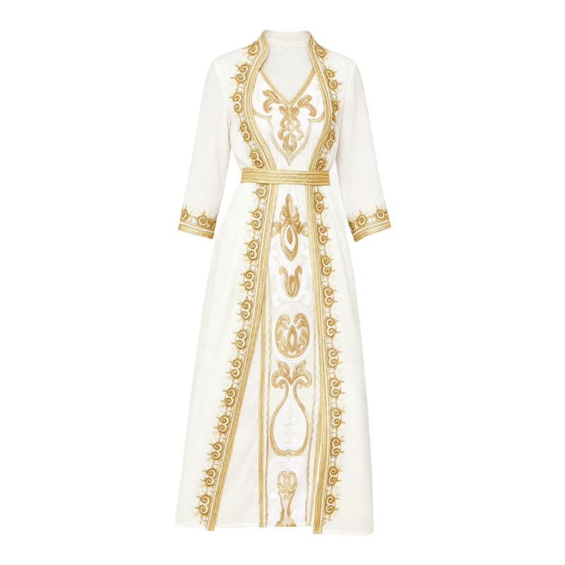 Gold Lace Sequin Beaded Dress