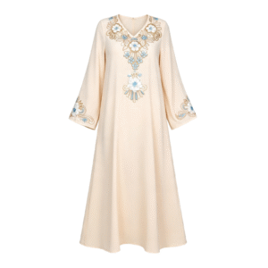 3D Flower Embroidery Islamic Dress