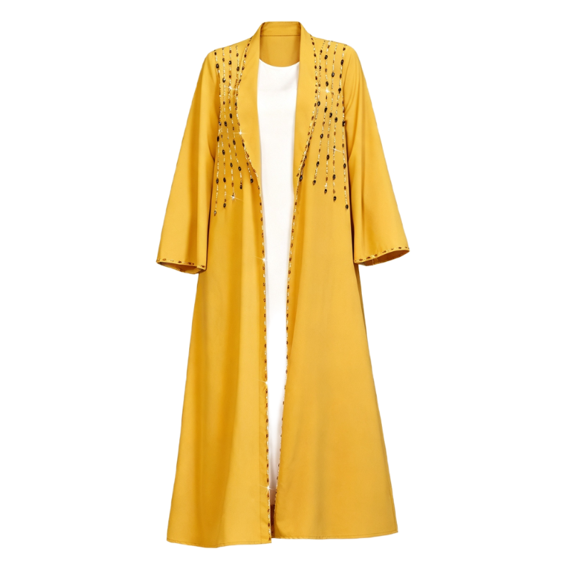 Embellished Open Front Abaya