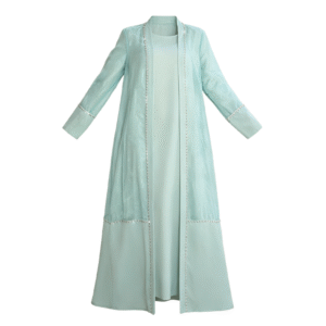 Mint Green Chiffon Abaya Set