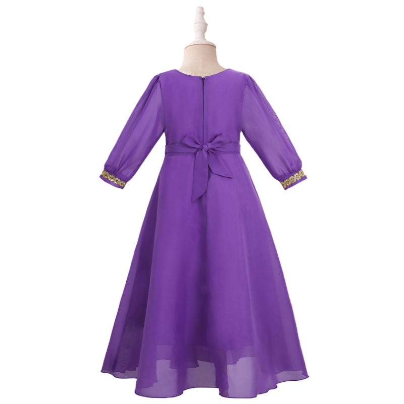 Muslim Girls Purple Sequin Dress