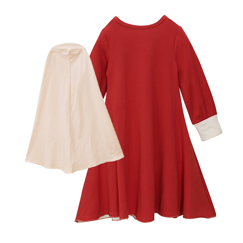 Muslim Girls Color Block Maxi Dress